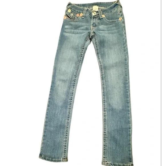 NWOT True Religion Joey Super T Women’s Jeans Size 25 Red Logo $238